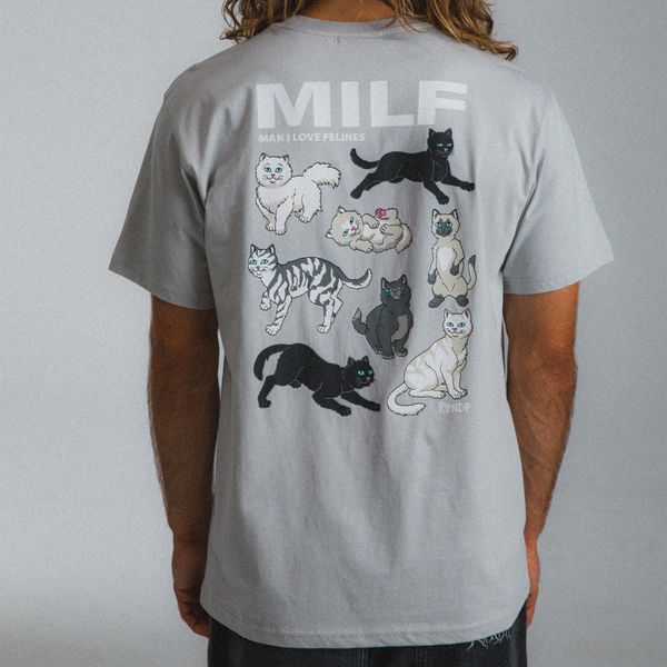 Футболка Ripndip MAN I LOVE FELINES TEE Grey RNDFAL24171S фото