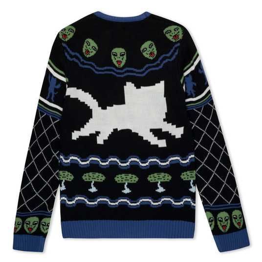 ブルーツリー、RIPNDIP Придбати Светр RipNDip OUT OF THIS WORLD KNIT SWEATER Black