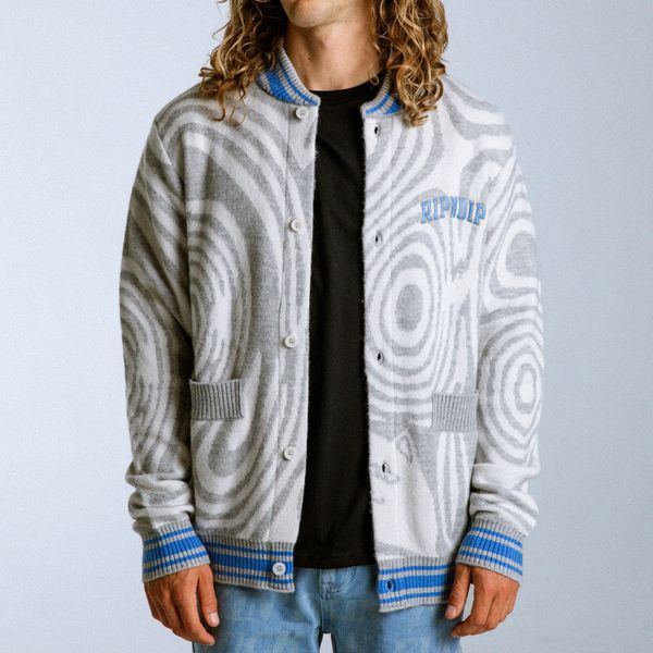 Кардиган Ripndip HYPNOTIC TEAM SPIRIT KNIT CARD grey/light blue RNDFAL24110 фото