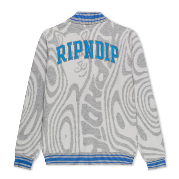 Кардиган Ripndip HYPNOTIC TEAM SPIRIT KNIT CARD grey/light blue RNDFAL24110 фото