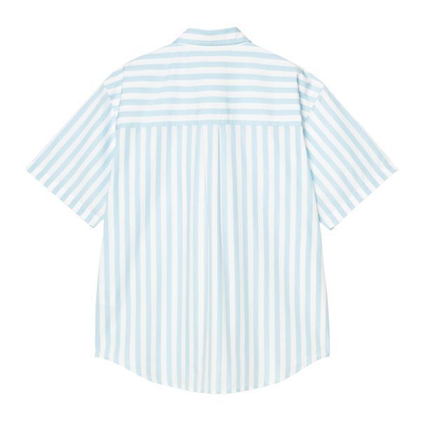 Сорочка Carhartt WIP S/S ROYCE SHIRT royce stripe, icaria / white I036202.3JTXX фото