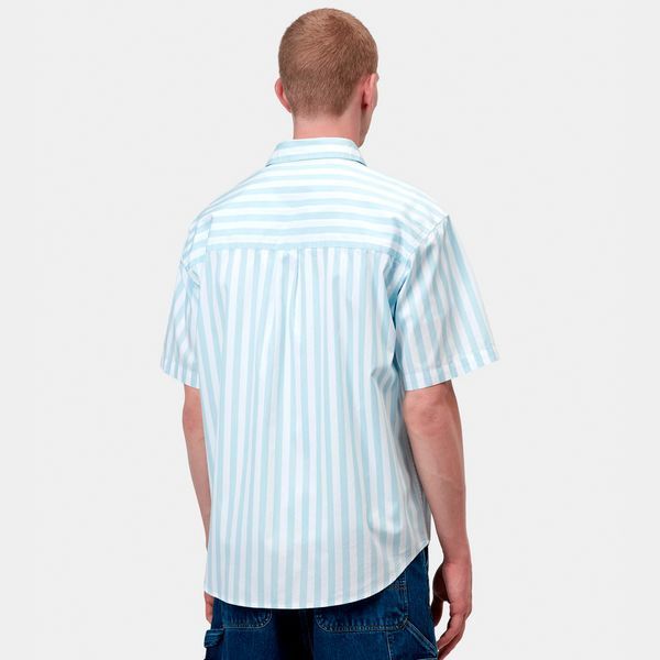 Сорочка Carhartt WIP S/S ROYCE SHIRT royce stripe, icaria / white I036202.3JTXX фото