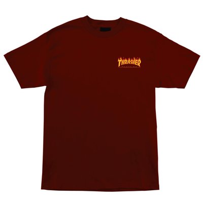 Футболка Thrasher Flame Dot S/S Regular T-Shirt Mens Maroon 876545 фото