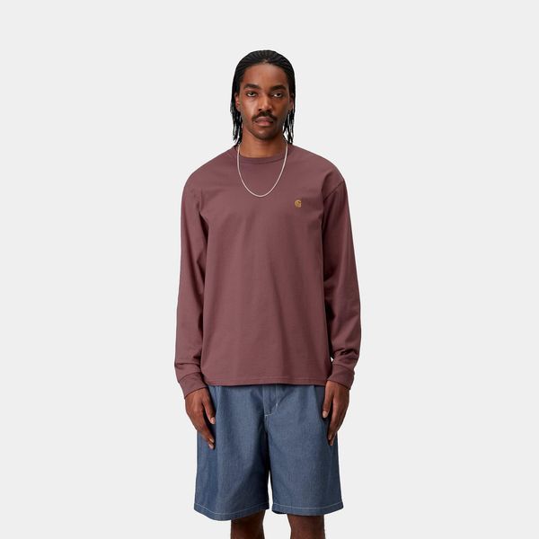 Лонгслів Carhartt WIP L/S CHASE T-SHIRT dusky pink/gold I026392.2Q7XX фото