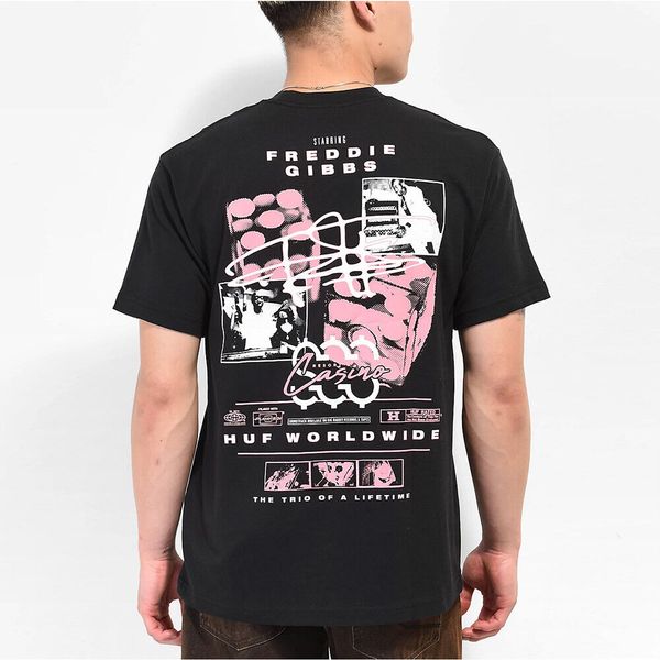 Футболка HUF x Freddie Gibbs NIGHT ALIVE WASHED T-SHIRT washed black TS02162-wablk фото