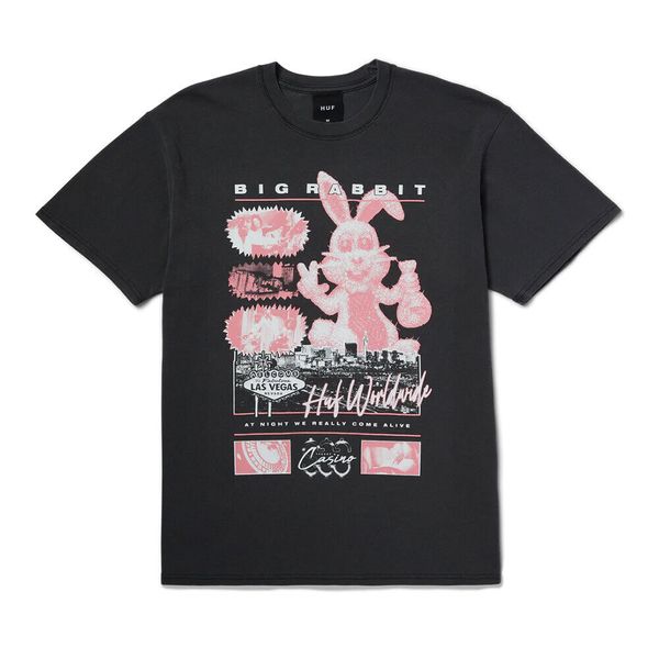 Футболка HUF x Freddie Gibbs NIGHT ALIVE WASHED T-SHIRT washed black TS02162-wablk фото