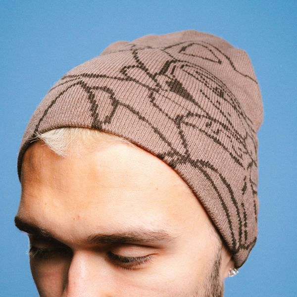 Шапка Ripndip ROKKUNERM SKULL BEANIE brown RNDFALL26170 фото