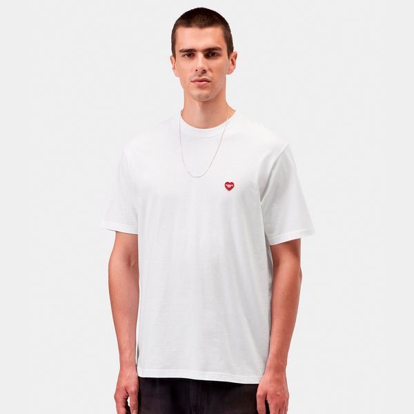 Футболка Carhartt WIP S/S SMALL HEART T-SHIRT white / red I037116.1WZXX фото