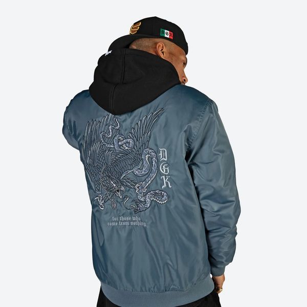 Куртка DGK GUERRERO HOODED BOMBER JACKET airforce blue cjh-1067-003 фото