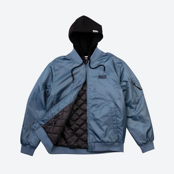 Куртка DGK GUERRERO HOODED BOMBER JACKET airforce blue cjh-1067-003 фото