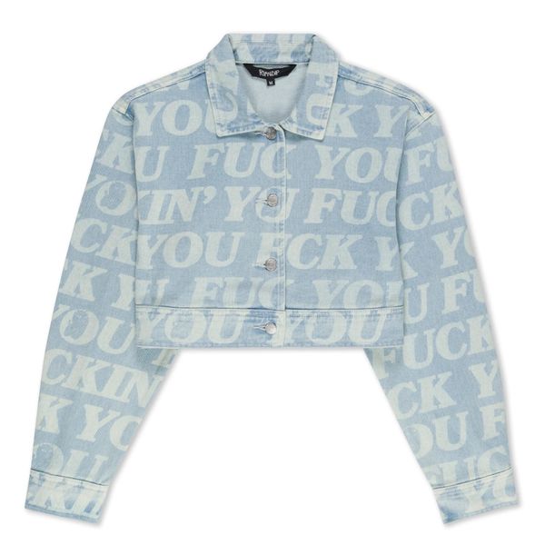 Куртка Ripndip FUCKIN FUCK CROPPED DENIM JACK Light Wash RNDFAL24W01 фото