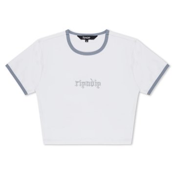 Футболка Ripndip LOS FELIZ CROPPED RINGER TEE White/Grey RNDFAL24W03 фото